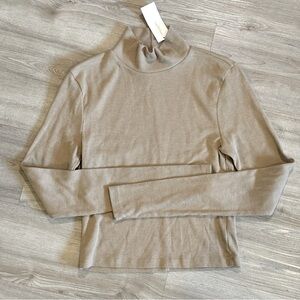NEW American‎ Eagle AE Brown Fitted Turtleneck Top Size Small Shirt Ribbed Fall